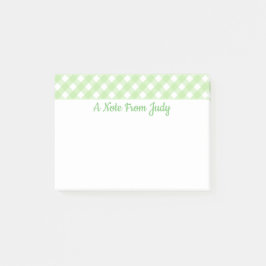 Pastellgrön Gingham-mönster Post-it Block