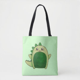 Pastellgrön Kawaii-Dinosaurie Tygkasse