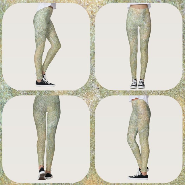 Pastellgrön krämbeige naturlig sandsten leggings (Skapare uppladdad)