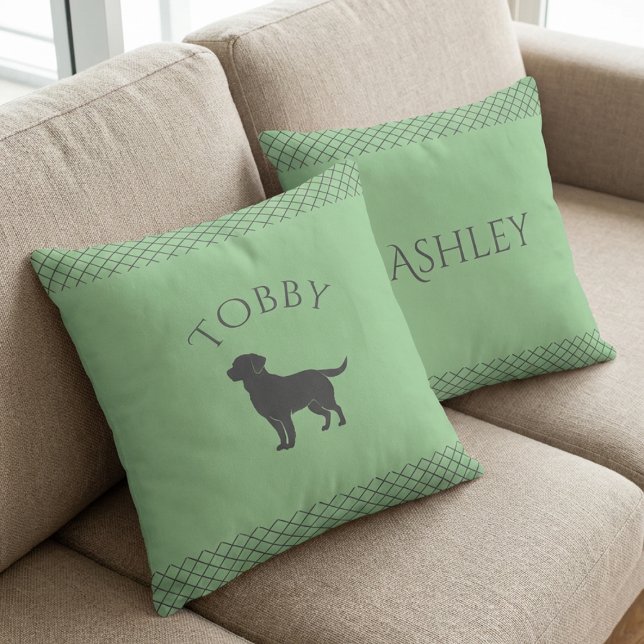 Pastellgrön Labrador Retriever Anpassad Matchning  Kudde (Skapare uppladdad)