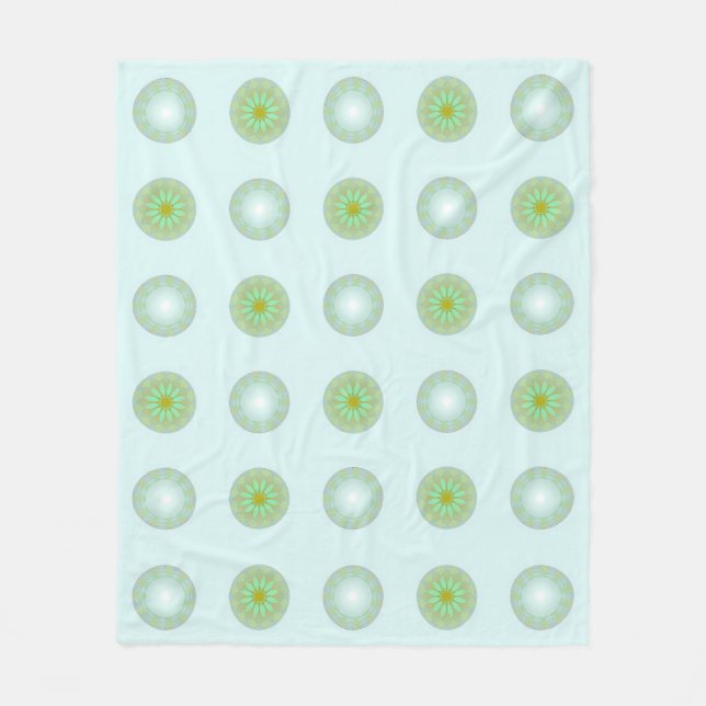 Pastellgrön och grå geometrisk mönster fleecefilt (Framsidan)