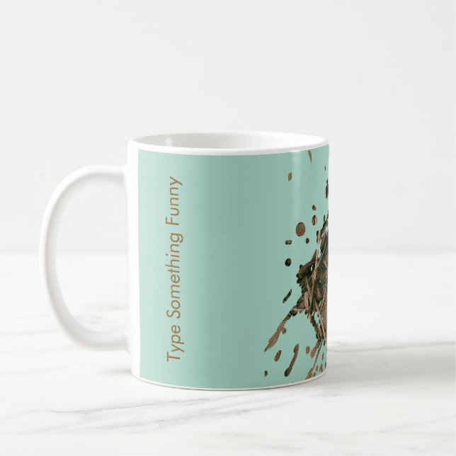 Pastellgrön stänk-mugg - Monogram Kaffemugg (Vänster)