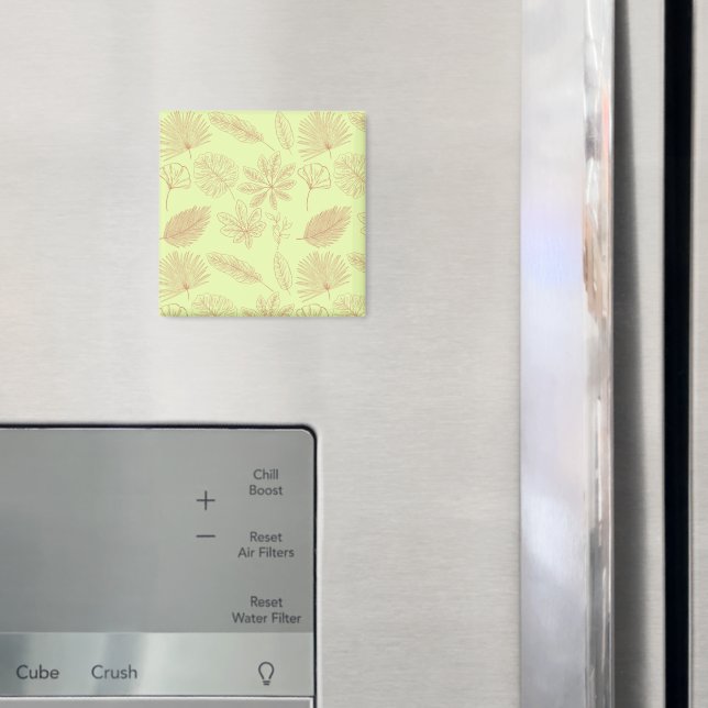 Pastellgrönt och beige bladsmönster  magnet (In Situ (Fridge))