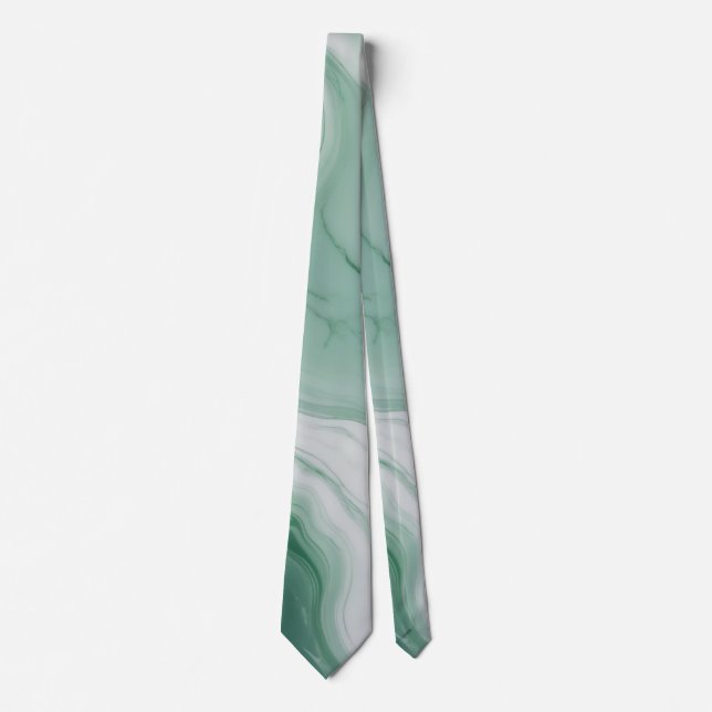 PastellGrönt, vit Abstrakt Marble Mönster Slips (Framsida)