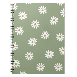 PastellGröntens Daisy Flower Anteckningsbok