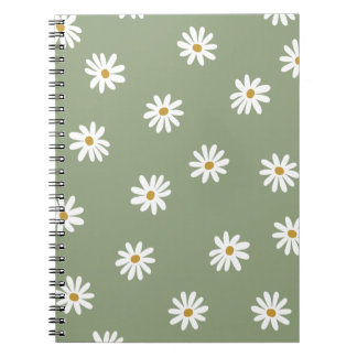 PastellGröntens Daisy Flower Anteckningsbok