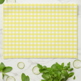 Pastellgul Gingham Mönster Handduk Kökshandduk