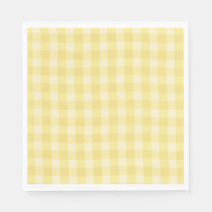 Pastellgul Gingham Print Rutig Mönster Pappersservett