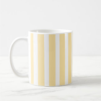 Pastellgul och vit vertikal rand kaffemugg