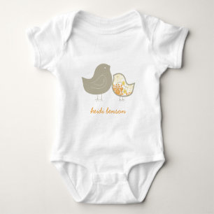Pastellgul Whimsical Damask Kycklingar Neutral Beb Tee Shirt