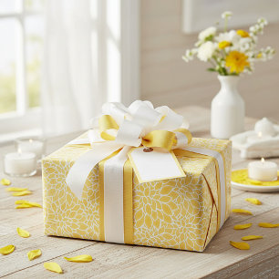 Pastellgula dahlior presentpapper