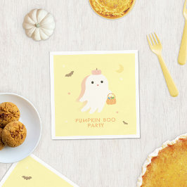 Pastellgula söta spökservetter pappersservett