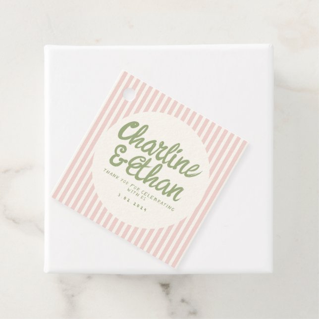 Pastellhandskriftsverktyget Retro Bröllop Tack för Gåvor Etiketter (På plats)