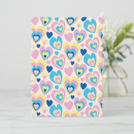 Pastellhjärtan. Inbjudningar