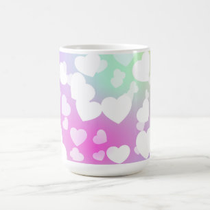 Pastellhjärtan kaffe och te mugg
