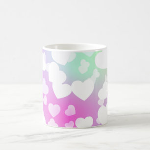 Pastellhjärtan kaffe och te mugg