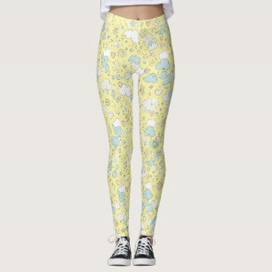 Pastellhjärtan & Moln Akvarelldröm (1) Leggings