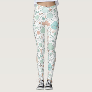 Pastellhjärtan & Moln Akvarelldröm (3) Leggings