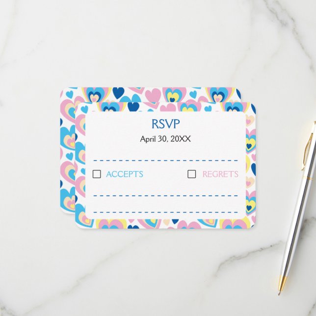 Pastellhjärtan. OSA Kort (Fram/Back In Situ)