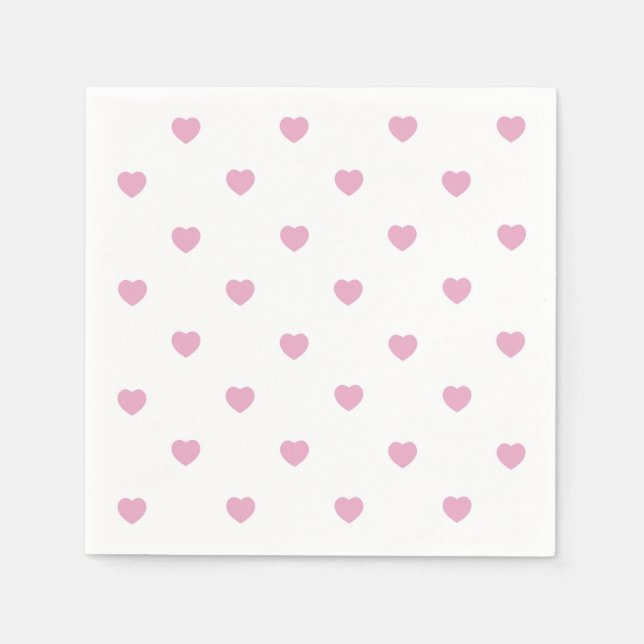 Pastellhjärtan,pappra blöjor för Alla hjärtans ros Pappersservett (Framsidan)