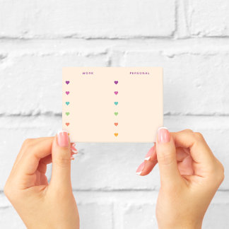 Pastellhjärtans arbets- och personliga antecknings post-it block
