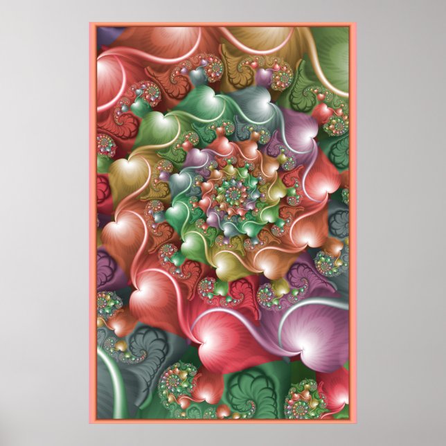 Pastellhjärtspiral Poster (Framsidan)