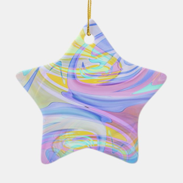 Pastellhologram Julgransprydnad Keramik (Framsidan)