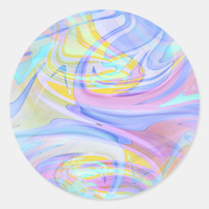 Pastellhologram Runt Klistermärke