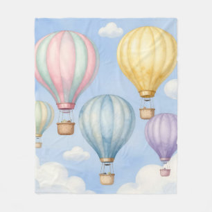 Pastelliga luftballonger Himmel Fleecefilt