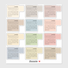 Pastellindexflikar Månadsgenerisk Journal Kalender Klistermärken