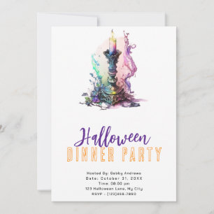 Pastelljus rök Halloween middagsfest Inbjudningar