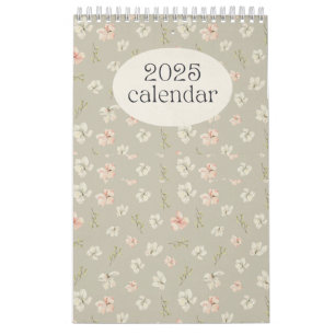 Pastellkalender för Blommigt 2025 Kalender