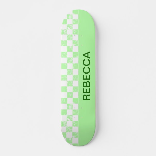 Pastellkalk, grön, kontrollerad mini skateboard bräda 18,5 cm (Framsida)