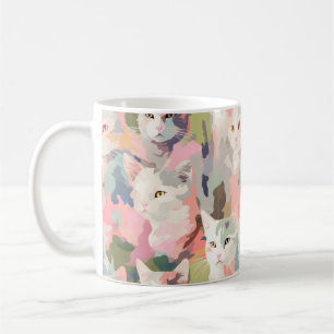 Pastellkatter Färgglatt Mönster Kaffemugg