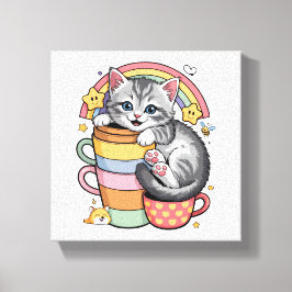 Pastellkloar & Regnbågssippor Canvastryck