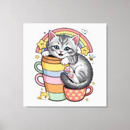 Pastellkloar & Regnbågssippor Canvastryck