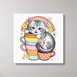 Pastellkloar & Regnbågssippor Canvastryck