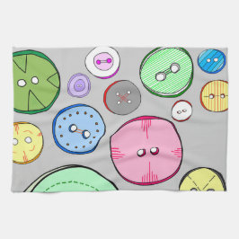 Pastellknappar Kökshandduk