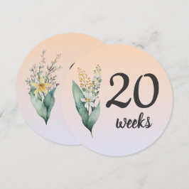 Pastellkort för Gravid 20-21 veckor Blommigt, mils