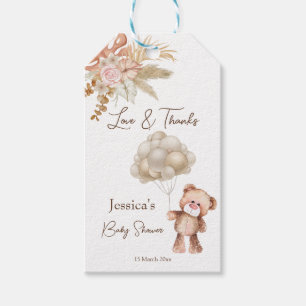 Pastellkräm (brun boho), torkade blommor baby show presentetikett