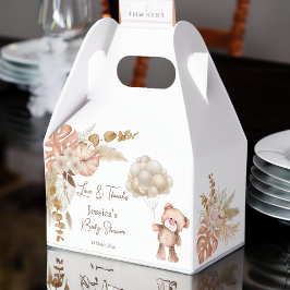 Pastellkräm brun boho, torkade blommor, babydusch presentaskar