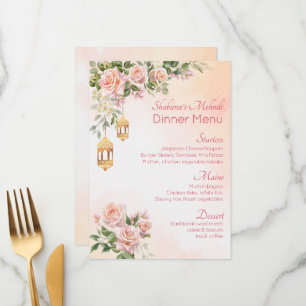 Pastellkräm rosa ros Arabian lanternor mehndi Meny