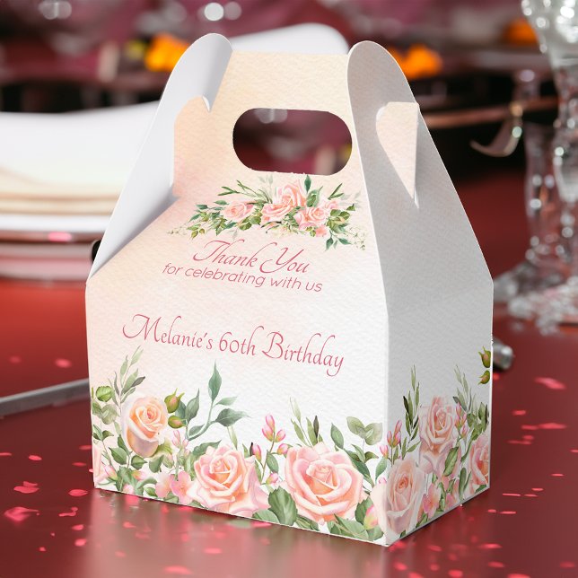 Pastellkräm  rosa ros personlig presentaskar (Pastel cream blush pink roses personalized favor boxes)