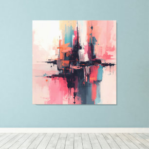 Pastellkrita Abstrakt 1 Canvastryck