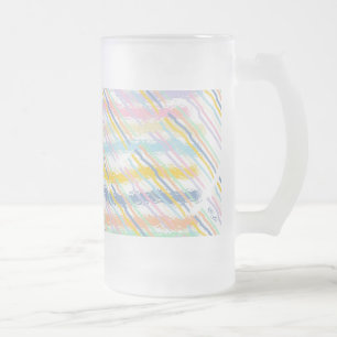 Pastellkrita (blandad mönster) frostat ölglas