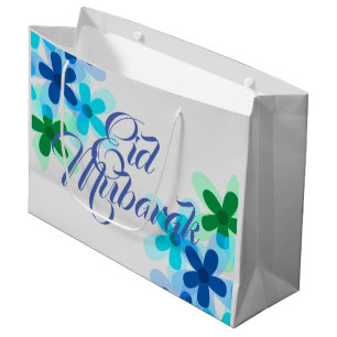 Pastellkrita blommigt Eid Mubarak presentväska