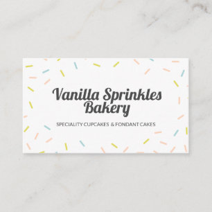 Pastellkrita, färglöst, Sprinkles bakverk Visitkort