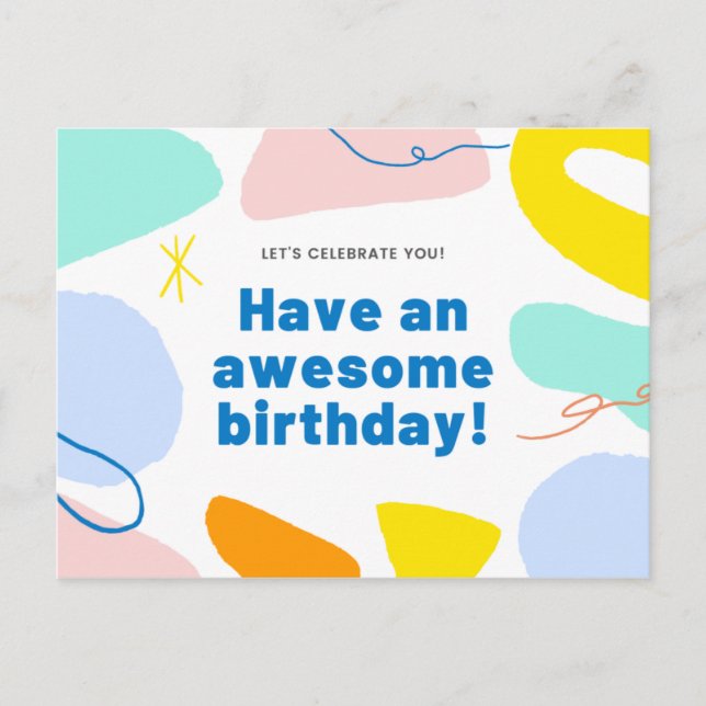 Pastellkrita för färgade former vykort (Framsida)