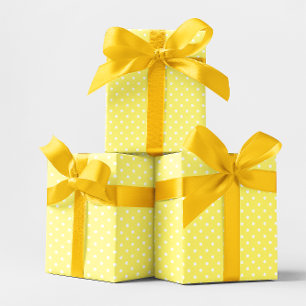 Pastellkrita, Gult och vit liten polka punkt Presentpapper