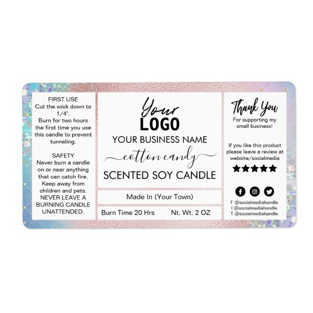 Pastellkrita Kandiserat sojaljus Fraktsedel (Framsidan)